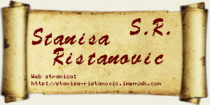 Staniša Ristanović vizit kartica